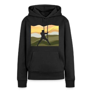 Fechten Schwertkampf Kämpfer - Frauen Premium Bio Hoodie - Schwarz - Vorne - Julia (174cm)