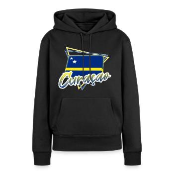 Curaçao - Frauen Premium Bio Hoodie - Schwarz - Vorne - Julia (174cm)