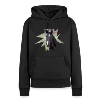 Cheval. Cheval. - Sweat à capuche Premium bio Femme - noir - Devant - Julia (174cm)