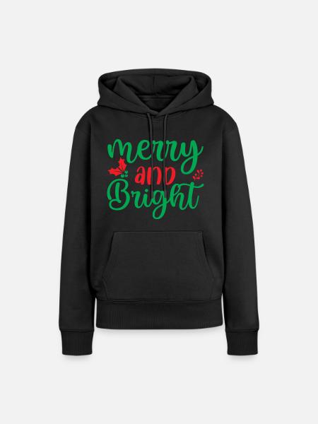 fröhlich und hell - Weihnachtsfeier - Frauen Premium Bio Hoodie - Schwarz