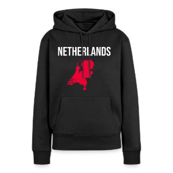 Niederlande Souvenir - Frauen Premium Bio Hoodie - Schwarz - Vorne - Julia (174cm)