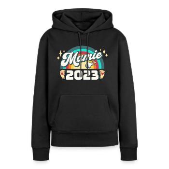 Annonce Grossesse 2023 - Future Mamie 2023 - Sweat à capuche Premium bio Femme - noir - Devant - Julia (174cm)