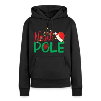 Pôle Nord - Noël - Sweat à capuche Premium bio Femme - noir - Devant - Julia (174cm)