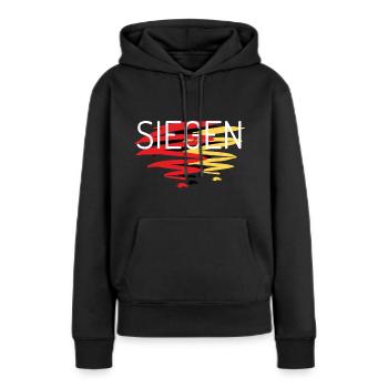 Siegen in Siegen (Siegen Deutschland Souvenir) - Frauen Premium Bio Hoodie - Schwarz - Vorne - Julia (174cm)