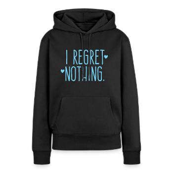 Je ne regrette rien ! - Sweat à capuche Premium bio Femme - noir - Devant - Julia (174cm)