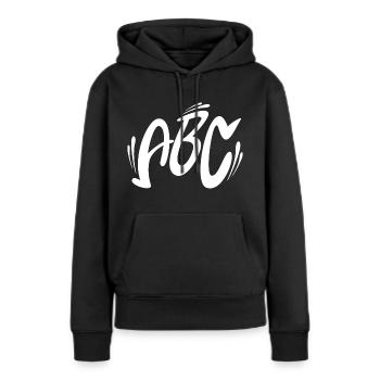 ABC blanc - Sweat à capuche Premium bio Femme - noir - Devant - Julia (174cm)