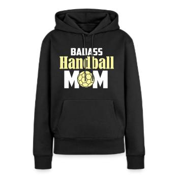 Handball Mama - Frauen Premium Bio Hoodie - Schwarz - Vorne - Julia (174cm)