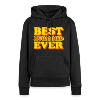 Prénom de Mohammed Cadeau Drôle - Sweat à capuche Premium bio Femme - noir - Devant - Julia (174cm)