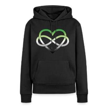 Polyamory Infinity Heart - Aromantic - Women’s Premium Organic Hoodie - black - Front - Julia (174cm)