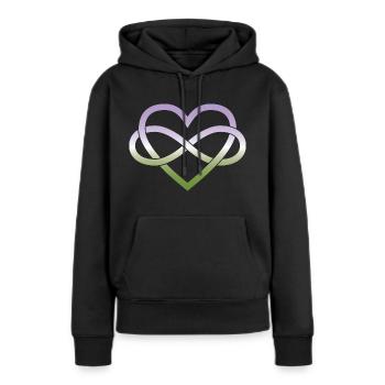 Polyamory Infinity Heart - Genderqueer - Women’s Premium Organic Hoodie - black - Front - Julia (174cm)