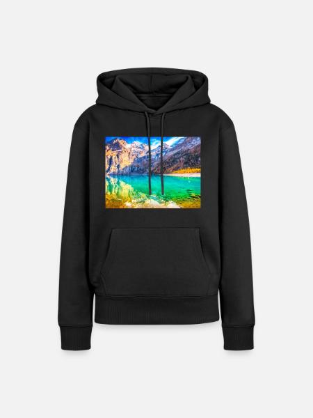 ALPEN PARADIES - Frauen Premium Bio Hoodie - Schwarz