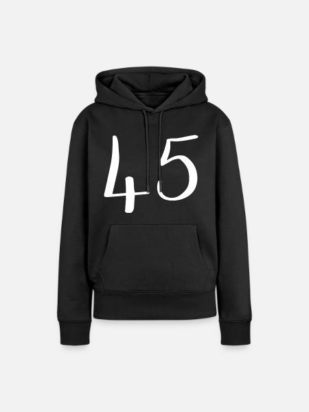 45 - Frauen Premium Bio Hoodie - Schwarz