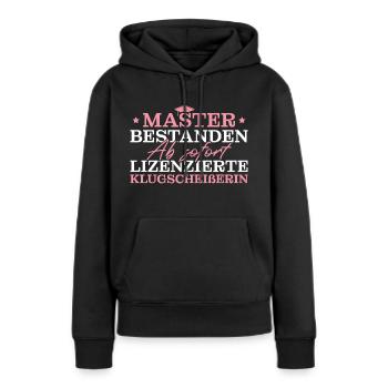 Masterprüfung bestanden Master Abschluss - Frauen Premium Bio Hoodie - Schwarz - Vorne - Julia (174cm)
