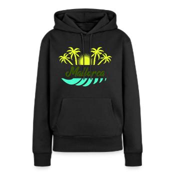 Majorque - Sweat à capuche Premium bio Femme - noir - Devant - Julia (174cm)
