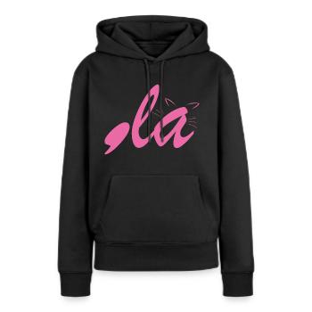 Cute Cat Lady Comma + La - Women’s Premium Organic Hoodie - black - Front - Julia (174cm)