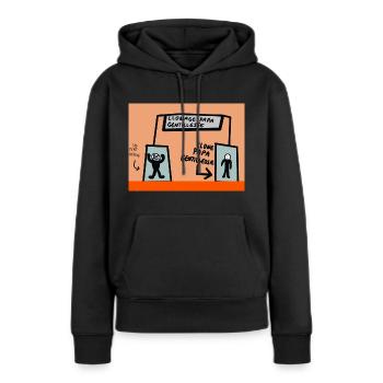 Clonage papa gentillesse . - Sweat à capuche Premium bio Femme - noir - Devant - Julia (174cm)