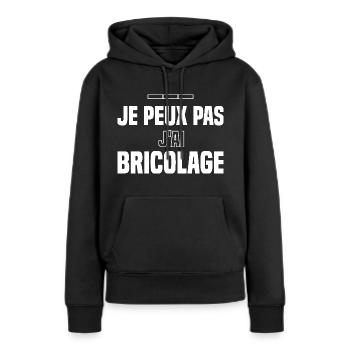 Ich kann nicht DIY - Frauen Premium Bio Hoodie - Schwarz - Vorne - Julia (174cm)