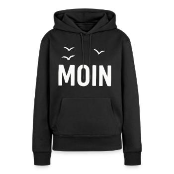 Moin Moewen - Frauen Premium Bio Hoodie - Schwarz - Vorne - Julia (174cm)