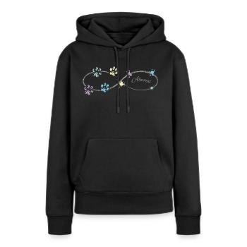 Pattes de chien d'amour animal - Sweat à capuche Premium bio Femme - noir - Devant - Julia (174cm)