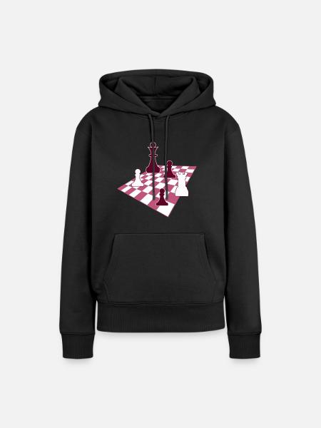 Schach, Chess - Frauen Premium Bio Hoodie - Schwarz