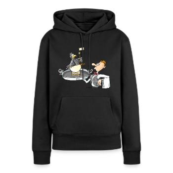 Kellner - Frauen Premium Bio Hoodie - Schwarz - Vorne - Julia (174cm)