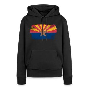 Drapeau de l’Arizona - Sweat à capuche Premium bio Femme - noir - Devant - Julia (174cm)