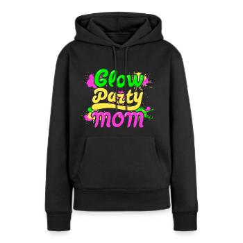 Maman de partie de lueur - Sweat à capuche Premium bio Femme - noir - Devant - Julia (174cm)