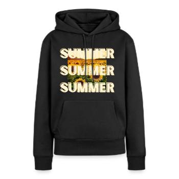 Summer - Frauen Premium Bio Hoodie - Schwarz - Vorne - Julia (174cm)