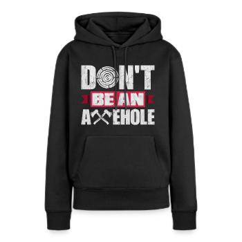 Hache Hache Lancer Hache Hache Lancer Hache Lancer Ne Pas Être - Sweat à capuche Premium bio Femme - noir - Devant - Julia (174cm)