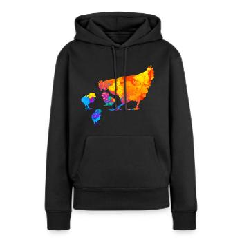 Chicken Chicken Chicken Breeder Chicken Whisperer - Women’s Premium Organic Hoodie - black - Front - Julia (174cm)
