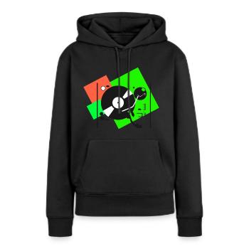 Platines colorées6 - Sweat à capuche Premium bio Femme - noir - Devant - Julia (174cm)