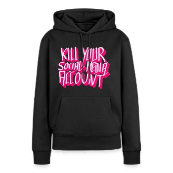 Social media suckz - Frauen Premium Bio Hoodie - Schwarz - Vorne - Julia (174cm)