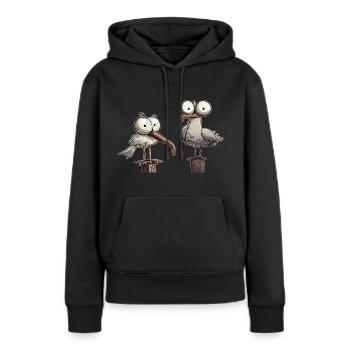Möwe - Möwen - Seagull - Frauen Premium Bio Hoodie - Schwarz - Vorne - Julia (174cm)