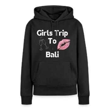 Voyage entre filles à Bali pour un enterrement de vie de jeune fille - Sweat à capuche Premium bio Femme - noir - Devant - Julia (174cm)