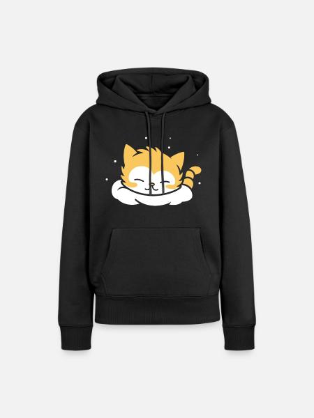Baby Schlafende Katze - Frauen Premium Bio Hoodie - Schwarz