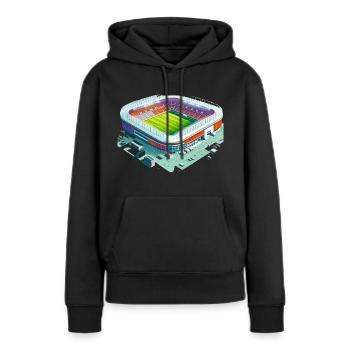 Stade de football coloré - Sweat à capuche Premium bio Femme - noir - Devant - Julia (174cm)