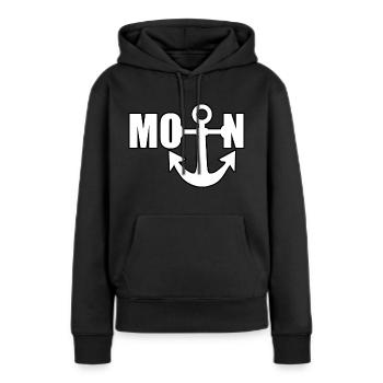 Moin Nordsee Küste in Norddeutschland - Frauen Premium Bio Hoodie - Schwarz - Vorne - Julia (174cm)