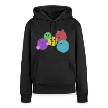 Bande de boule - Sweat à capuche Premium bio Femme - noir - Devant - Julia (174cm)