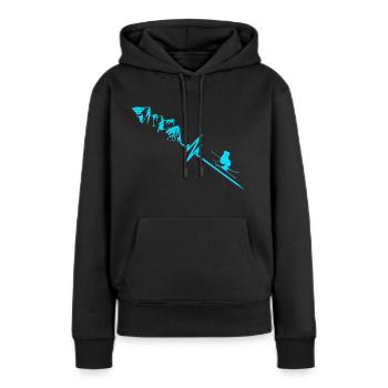 skifahren - Frauen Premium Bio Hoodie - Schwarz - Vorne - Julia (174cm)