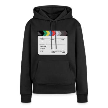 Filmklappe Design Blank - Frauen Premium Bio Hoodie - Schwarz - Vorne - Julia (174cm)