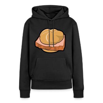 Leberkäsesemmerl, Leberkas, Fleischkas, Leberkäs - Frauen Premium Bio Hoodie - Schwarz - Vorne - Julia (174cm)
