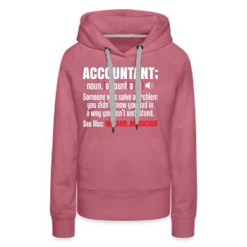 Buchhalter Wörterbuch Lustiger Buchhalter-spruch - Frauen Premium Bio Hoodie - Malve - Vorne - Isabella (175cm)