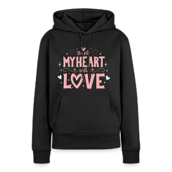 Bébé - Sweat à capuche Premium bio Femme - noir - Devant - Julia (174cm)