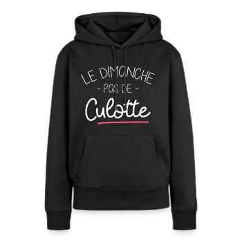 Pas de culotte Cadeau femme humour personnalisé - Sweat à capuche Premium bio Femme - noir - Devant - Julia (174cm)