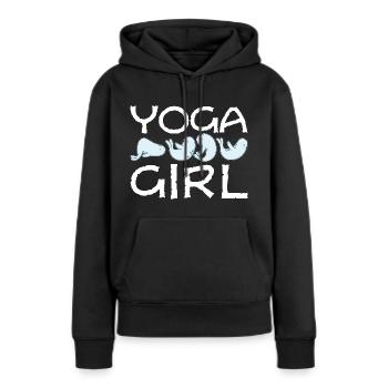 Yoga Mädchen Robbe Frau Geschenk - Frauen Premium Bio Hoodie - Schwarz - Vorne - Julia (174cm)