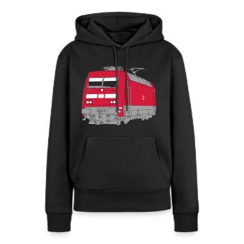 Class 101 - Women’s Premium Organic Hoodie - black - Front - Julia (174cm)