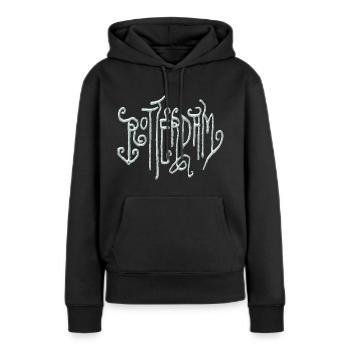 Rotterdam - Sweat à capuche Premium bio Femme - noir - Devant - Julia (174cm)