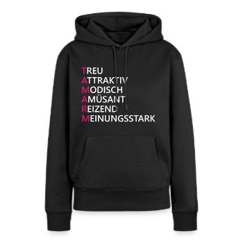 Tamara Name Geschenk - Frauen Premium Bio Hoodie - Schwarz - Vorne - Julia (174cm)