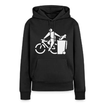 Fahrrad vs Auto, Autos wegwerfen - Frauen Premium Bio Hoodie - Schwarz - Vorne - Julia (174cm)