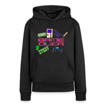 Videospiele entwerfen - Frauen Premium Bio Hoodie - Schwarz - Vorne - Julia (174cm)